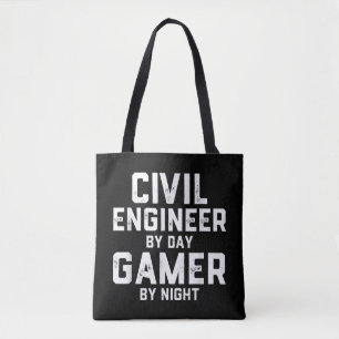 Civil Engineer By Day Gamer By Night Cute Engineer Tote Bag