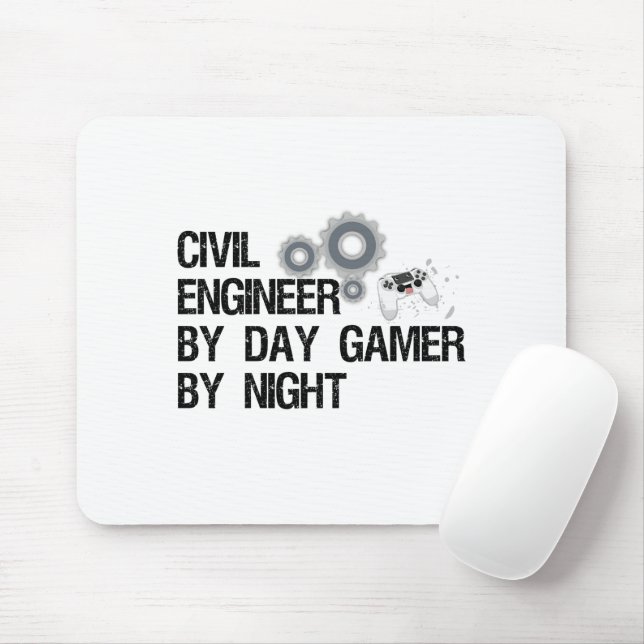 Civil Engineer By Day Gamer By Night Mouse Pad (With Mouse)