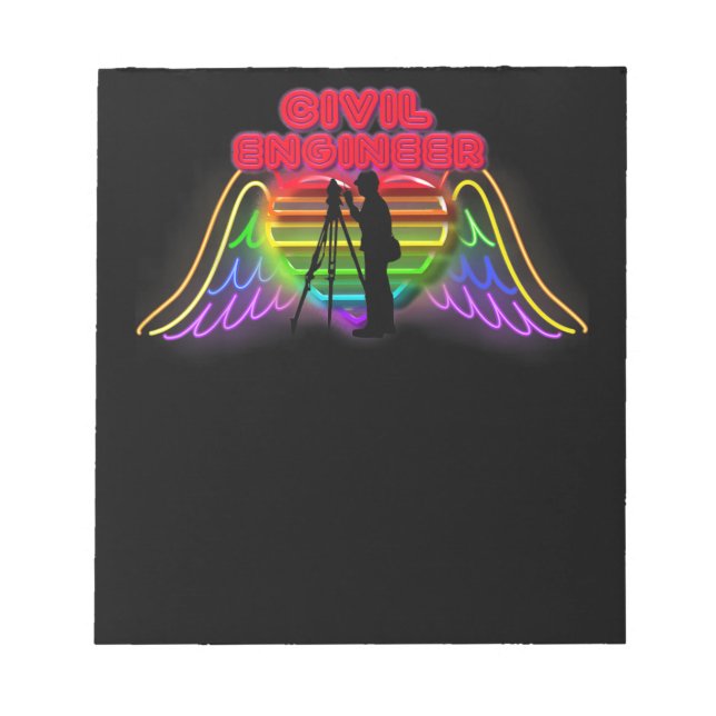 Civil Engineer Colourful Funny Presents For Civil Notepad (Front)