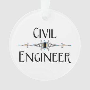 Civil Engineer Decorative Line  Ornament