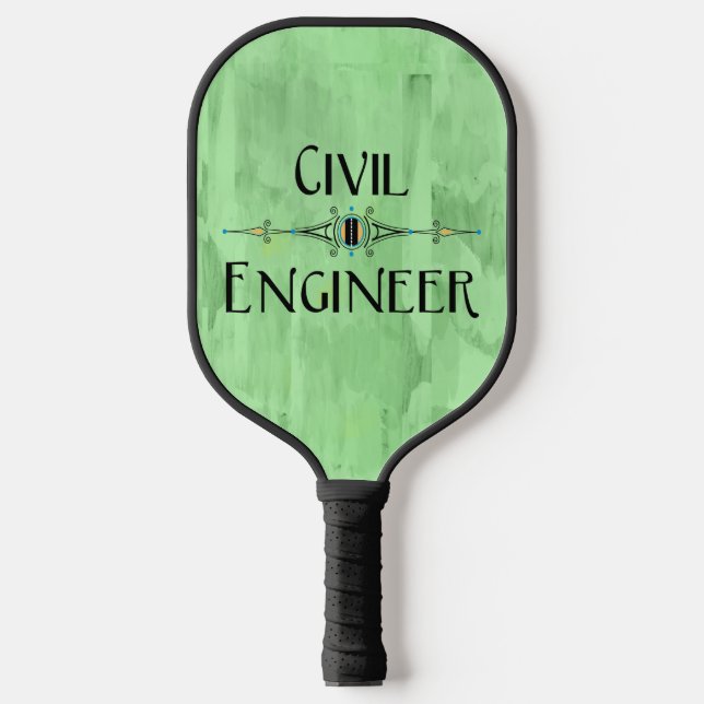 Civil Engineer Decorative Line Pickleball Paddle (Front)