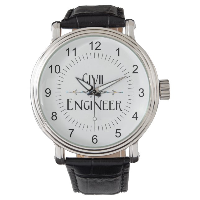 Civil Engineer Decorative Line Watch (Front)