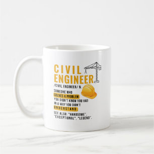 Civil Engineer Definition – Problem Solver Gift Coffee Mug