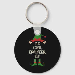 Civil Engineer Elf Funny Family Christmas Matching Key Ring