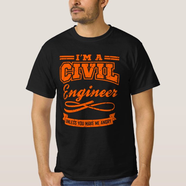 Civil Engineer Funny Engineering Graduation Degree T-Shirt (Front)