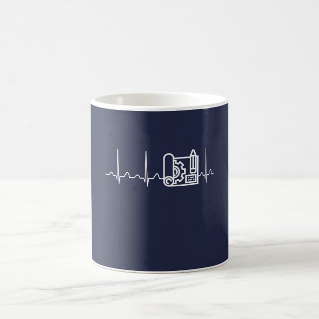 Civil Engineer Heartbeat Coffee Mug (Center)