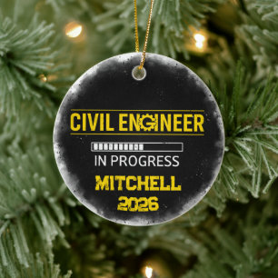 Civil Engineer In Progress Ceramic Ornament