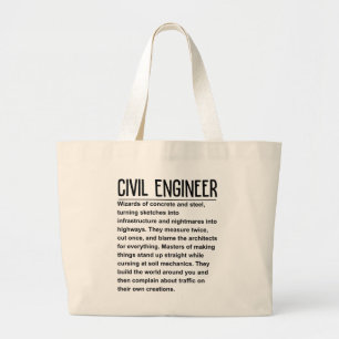 Civil engineer large tote bag