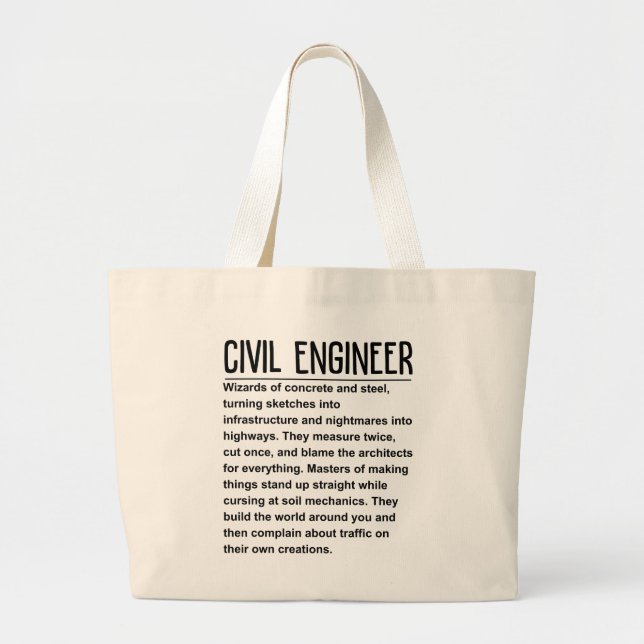 Civil engineer large tote bag (Front)