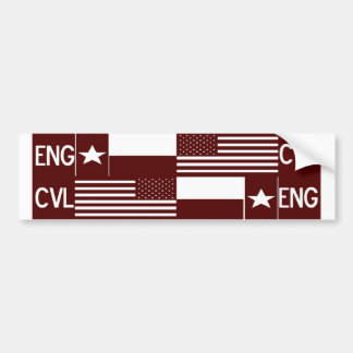 Civil Engineer Maroon Flags Sticker