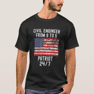 Civil Engineer Patrio Patriotic 4th Of July Usa Fl T-Shirt