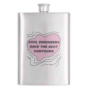 Civil Engineer Pink Contours Hip Flask