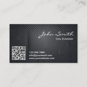 Civil Engineer QR Code Metal Business Card