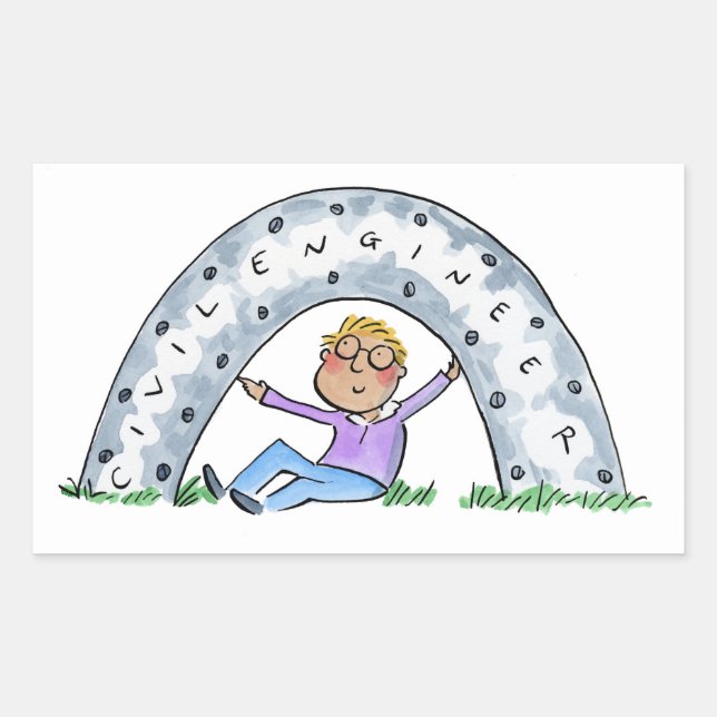 Civil Engineer Rectangular Sticker (Front)