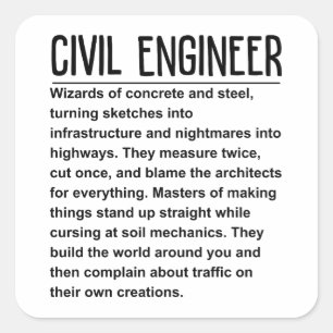 Civil engineer square sticker