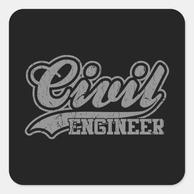 Civil Engineer Square Sticker (Front)