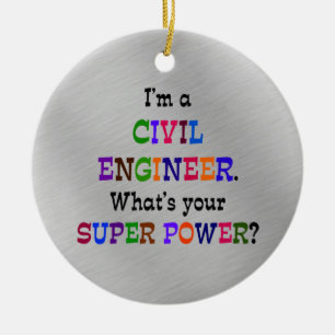 Civil Engineer Super Power Ceramic Tree Decoration