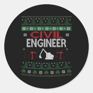 Civil Engineer Ugly Engineering Classic Round Sticker