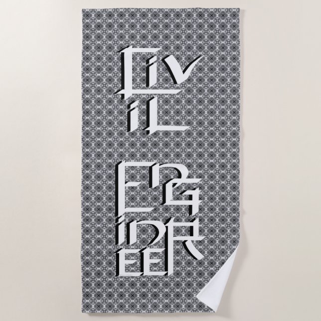 Civil Engineer White Character Beach Towel (Front)