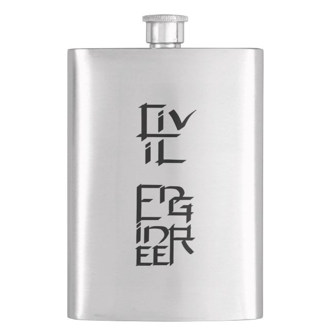 Civil Engineer White Character Hip Flask (Front)