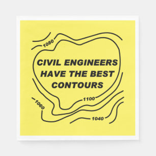 Civil Engineer Yellow Contours Napkin