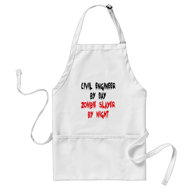 Civil Engineer Zombie Slayer Joke Standard Apron (Front)