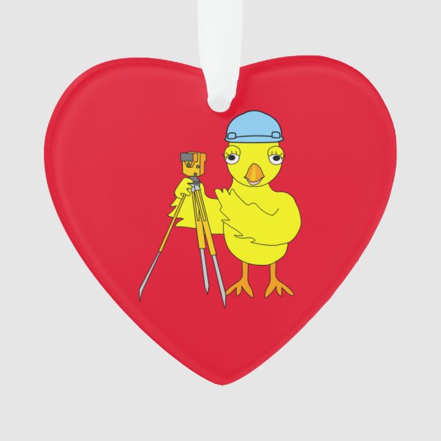 Civil Engineering Chick Ceramic Ornament (Front)