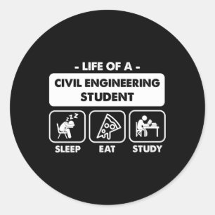 Civil Engineering Major Student Classic Round Sticker
