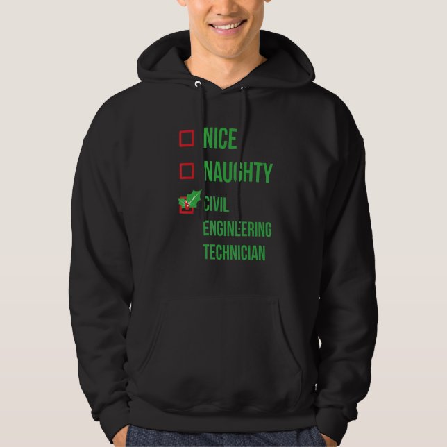Civil Engineering Technician Funny Pajama Christma Hoodie (Front)