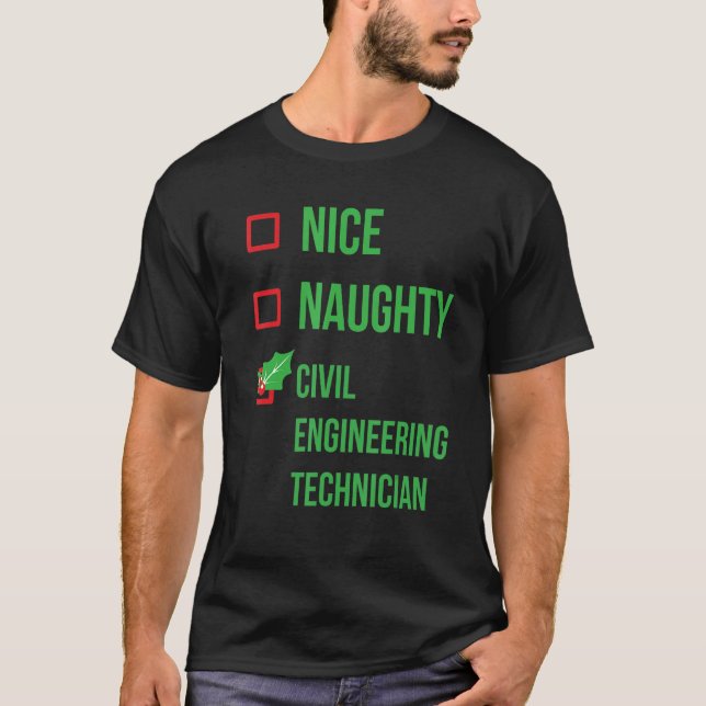 Civil Engineering Technician Funny Pajama Christma T-Shirt (Front)