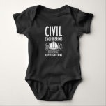 Civil Engineering Way Better Than Rude Engineering Baby Bodysuit<br><div class="desc">Funny modern civil engineer saying for those moments when you want to make strangers smile or brighten someone's day. This engineering features white grunge typography and the quote on here says "Civil Engineering Way Better Than Rude Engineering"  Funny play on words for engineers with a good sense of humour</div>