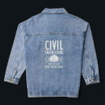 Civil Engineering Way Better Than Rude Engineering Denim Jacket<br><div class="desc">Funny modern civil engineer saying for those moments when you want to make strangers smile or brighten someone's day. This engineering features white grunge typography and the quote on here says "Civil Engineering Way Better Than Rude Engineering"  Funny play on words for engineers with a good sense of humour</div>