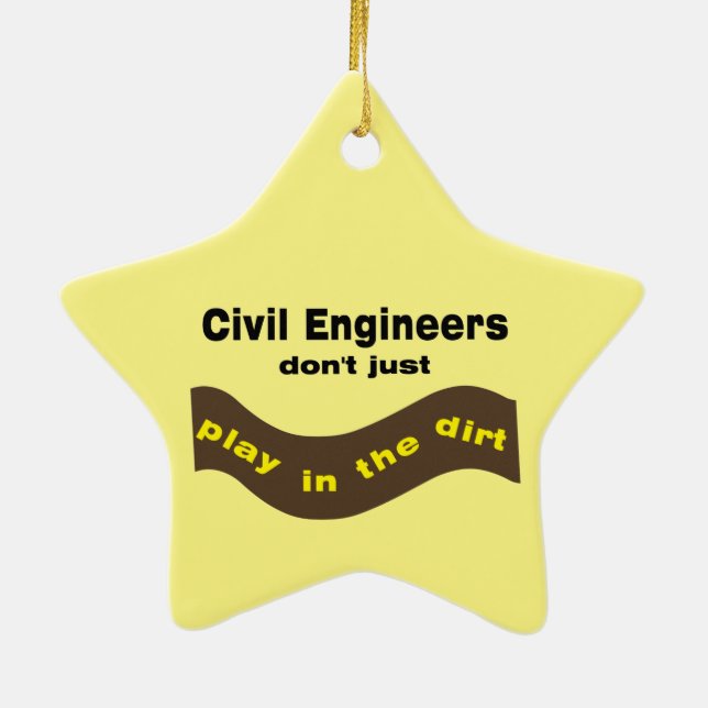 Civil Engineers Play Ceramic Ornament (Back)