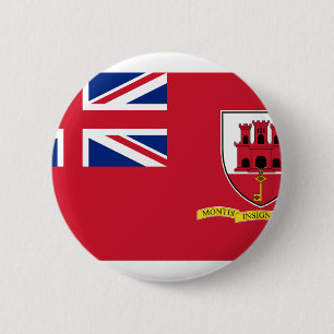 Civil Ensign Gibraltar, United Kingdom 6 Cm Round Badge