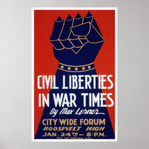 Civil Liberty WWII 1940 WPA Poster