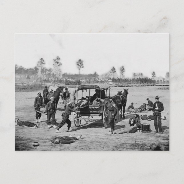 Civil War Ambulance Crew Postcard (Front)