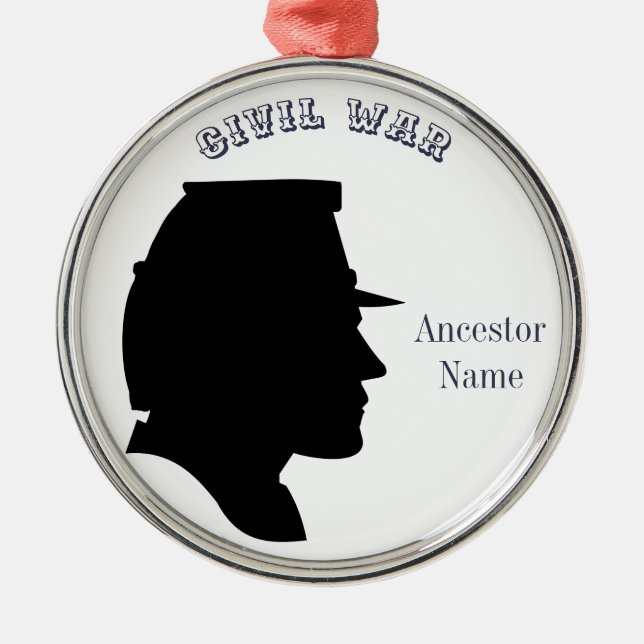Civil War Ancestor Metal Ornament (Front)