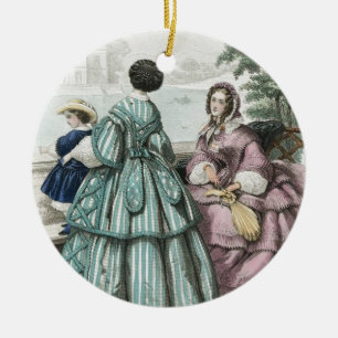 Civil War Antebellum Fashion Ladies Ball Gown Ceramic Ornament