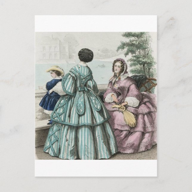 Civil War Antebellum Fashion Ladies Ball Gown Postcard (Front)