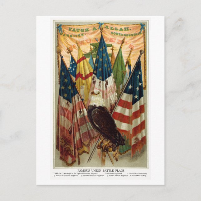 Civil War Battle Flags no.1 Postcard (Front)
