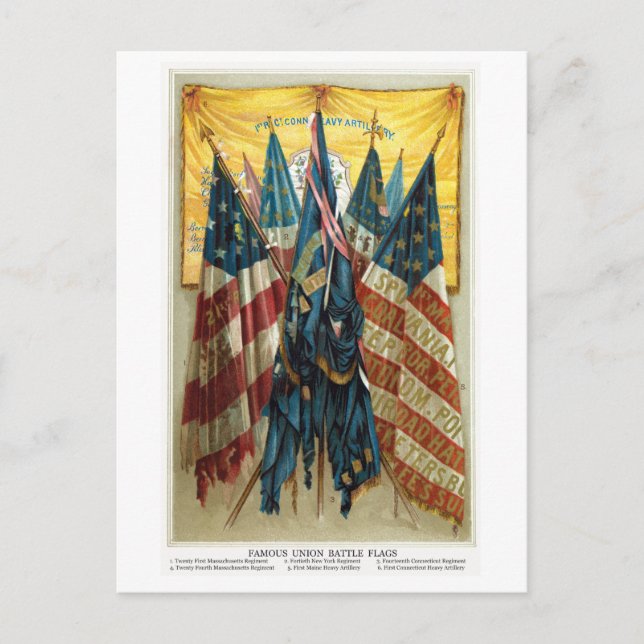 Civil War Battle Flags no.3 Postcard (Front)