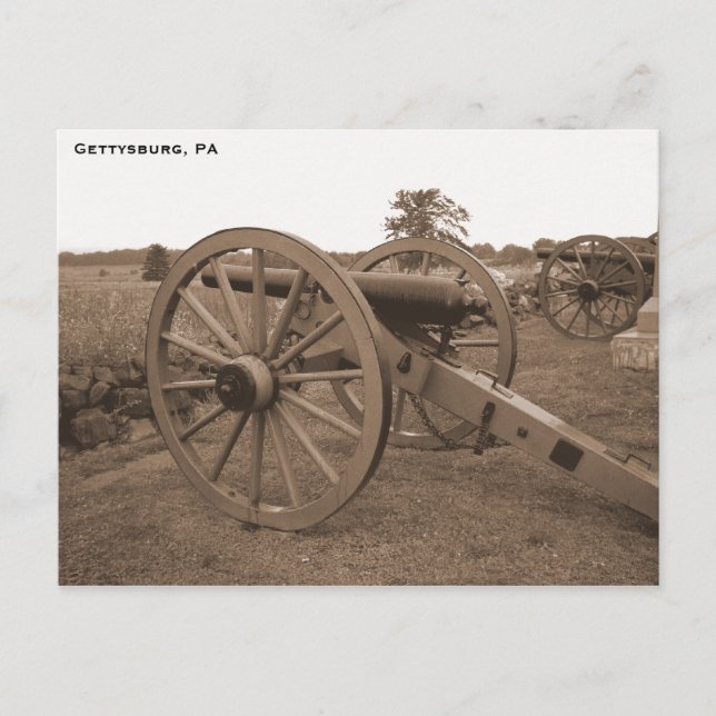 Civil War Cannon, Gettysburg, PA Postcard (Front)
