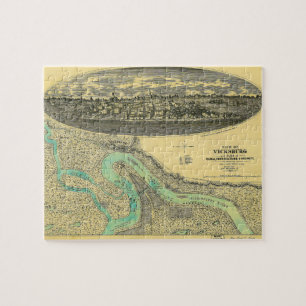 Civil War Era Map of Vicksburg Mississippi 1863 Jigsaw Puzzle