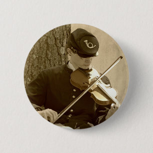 Civil War Fiddle Player 6 Cm Round Badge