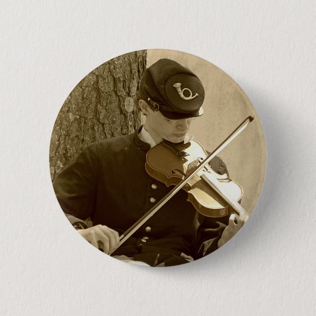 Civil War Fiddle Player 6 Cm Round Badge (Front)