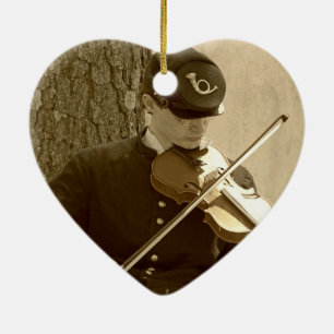 Civil War Fiddle Player Ceramic Tree Decoration
