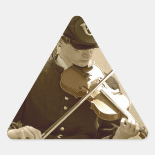 Civil War Fiddle Player Triangle Sticker