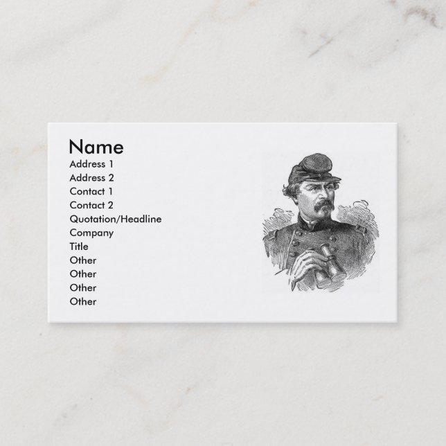 Civil War General Business Card (Front)