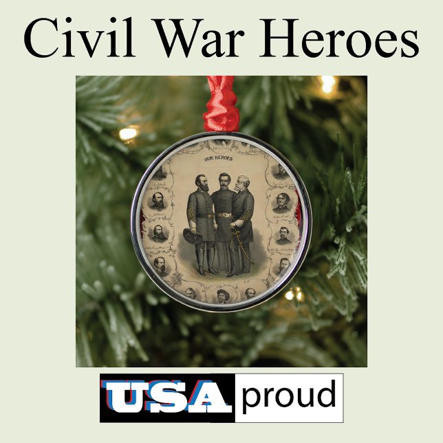 Civil War Heroes Southern Generals Epic Value Metal Ornament (Stonewall Jackson)