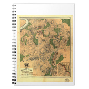 Civil War Map of the Battlefield of Antietam 1862 Notebook
